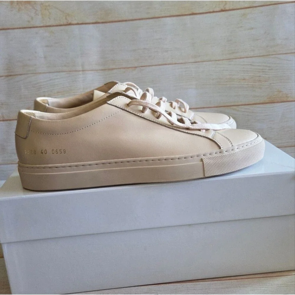 Common Projects Achilles Low Sneakers Nude Size 40 Made In Italy Unisex